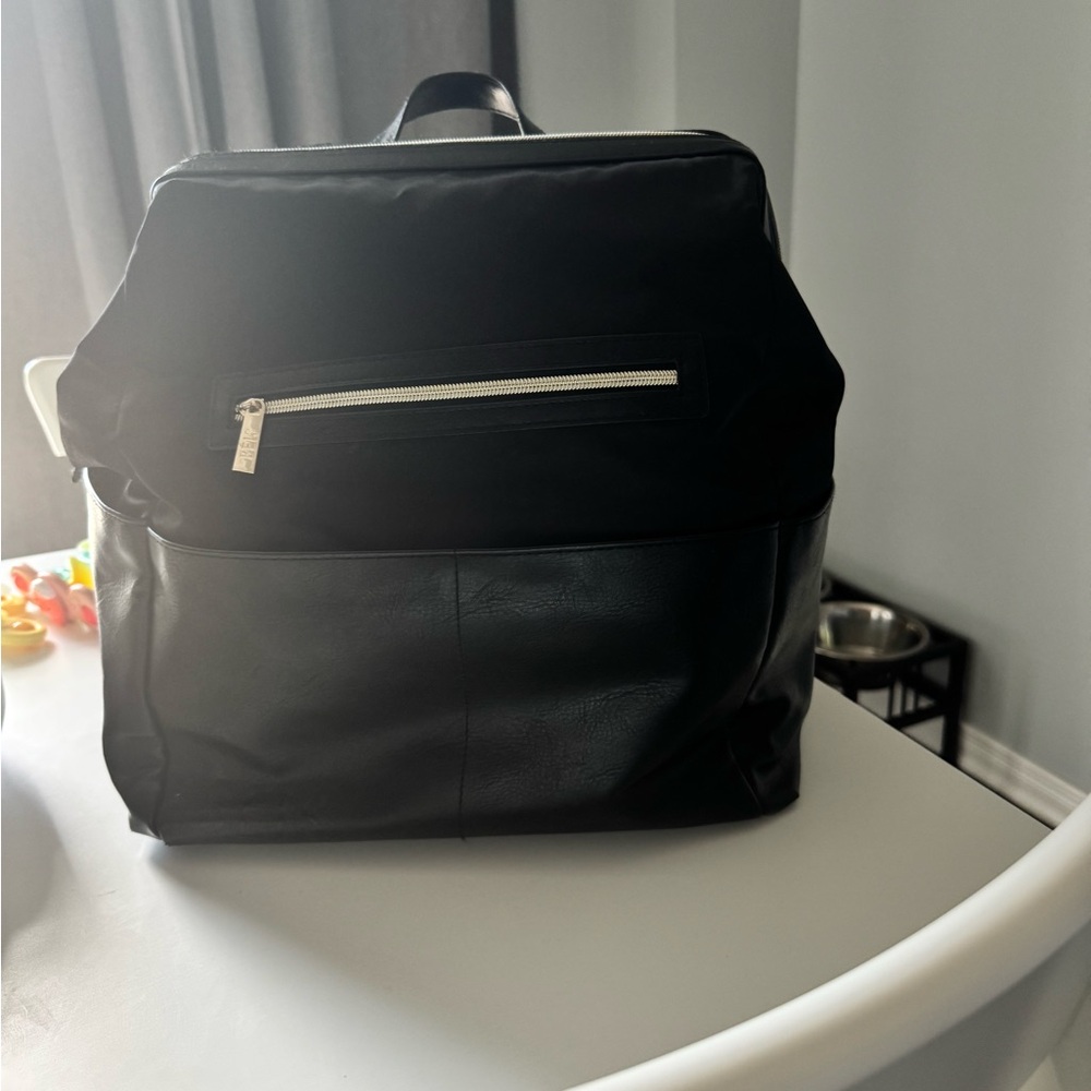 BEIS Black Baby Bag with Silver Accents